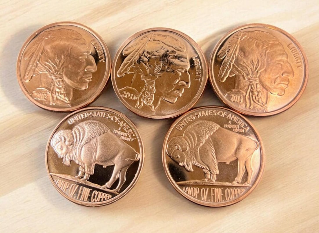5- One Ounce .999 Copper Rounds (1 of 1)