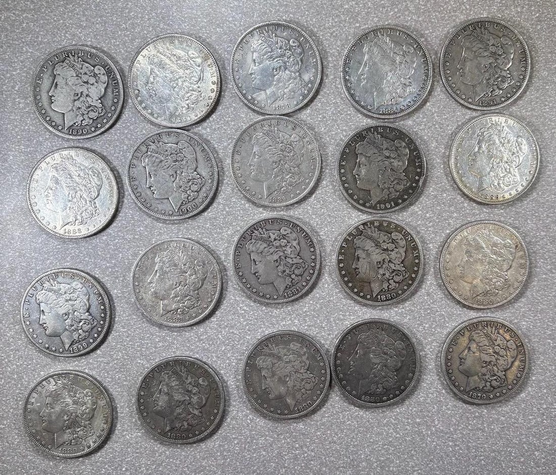 SILVER STACKER ALERT! 20 1883-O 90% SILVER MORGAN DOLLARS, SELLS ALL ONE MONEY! (1 of 10)