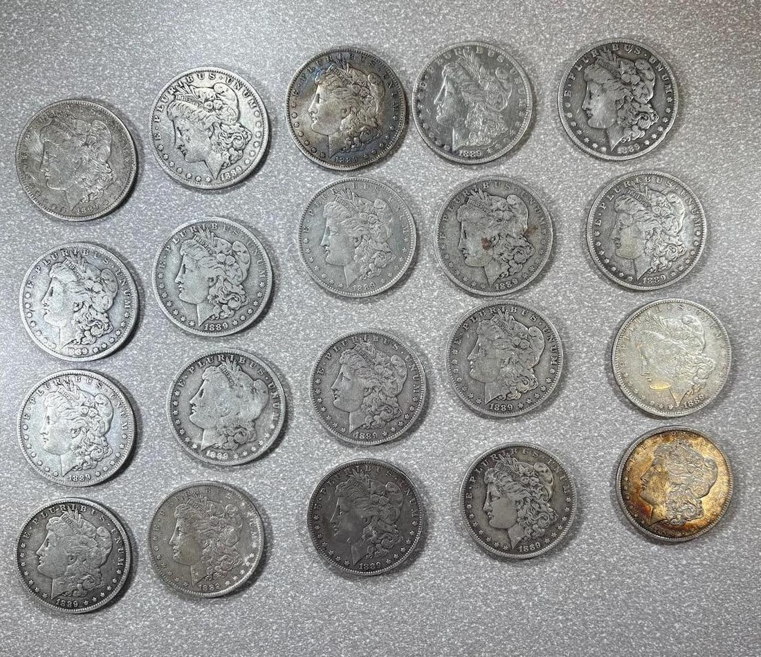 SILVER STACKER ALERT! 20 1889-O 90% SILVER MORGAN DOLLARS, SELLS ALL ONE MONEY! (1 of 10)