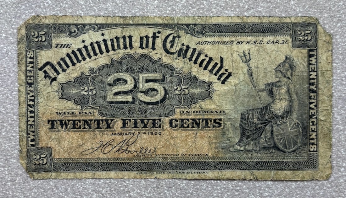 Dominion of Canada 25 Cents Fractional Currency, 1900, Canada: PLEASE NOTE, we only accept credit cards up to $1500, any invoice over that will need to make an alternate payment arrangement. If you request shipping,