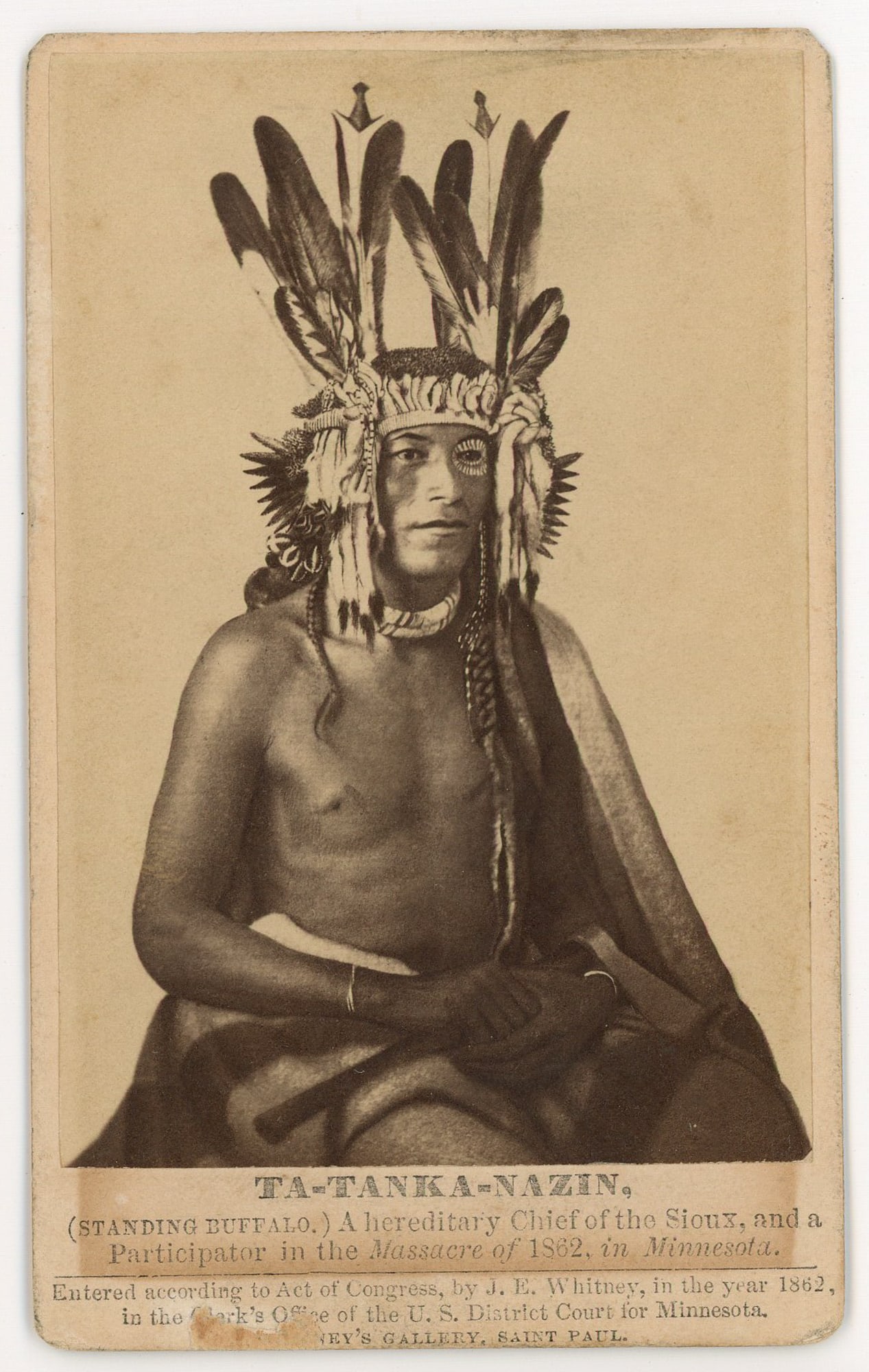 CDV of Ta-tanka-nazin (Standing Buffalo), Sioux Chief (1 of 2)