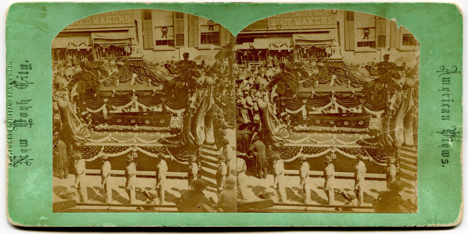 Stereoview of Lincoln's Funeral Catafalque (1 of 2)