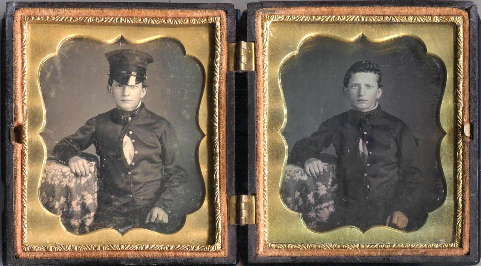 Daguerreotypes of Two Young Brother Cadets (1 of 3)