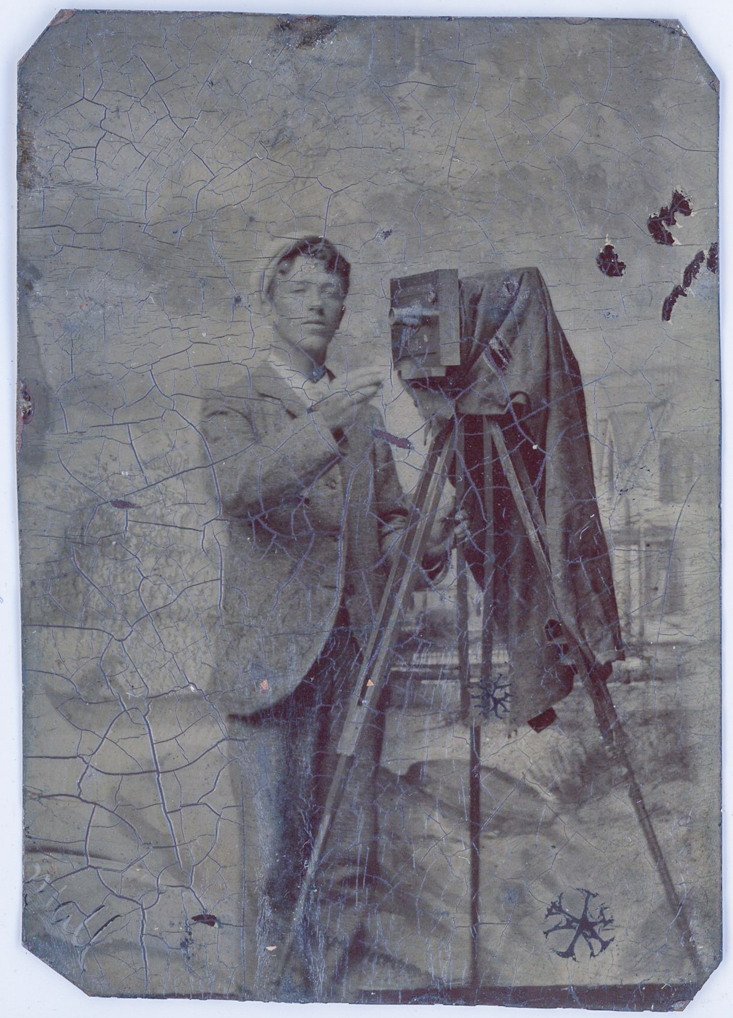 Tintype of a Photographer with His Large Format Camera (1 of 1)