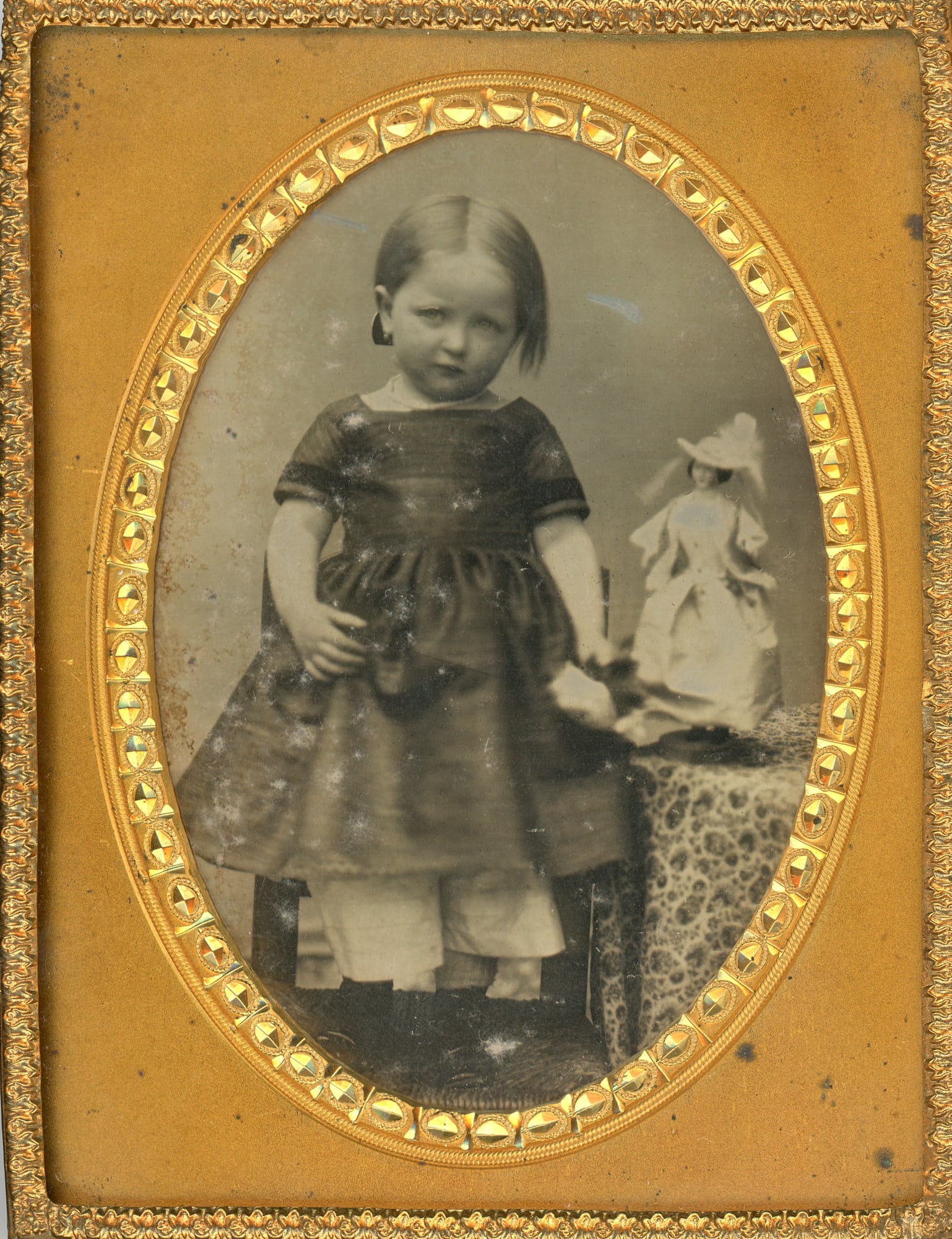 Daguerreotype of a Young Girl with Her Doll (1 of 3)