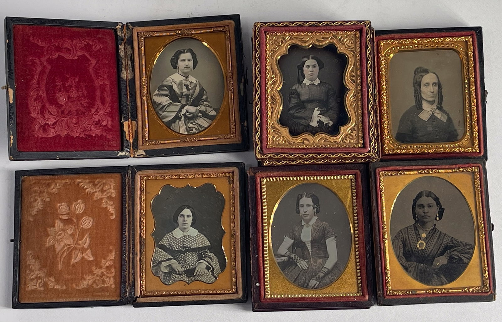 6 Ninth Plate Daguerreotypes of Women (1 of 6)
