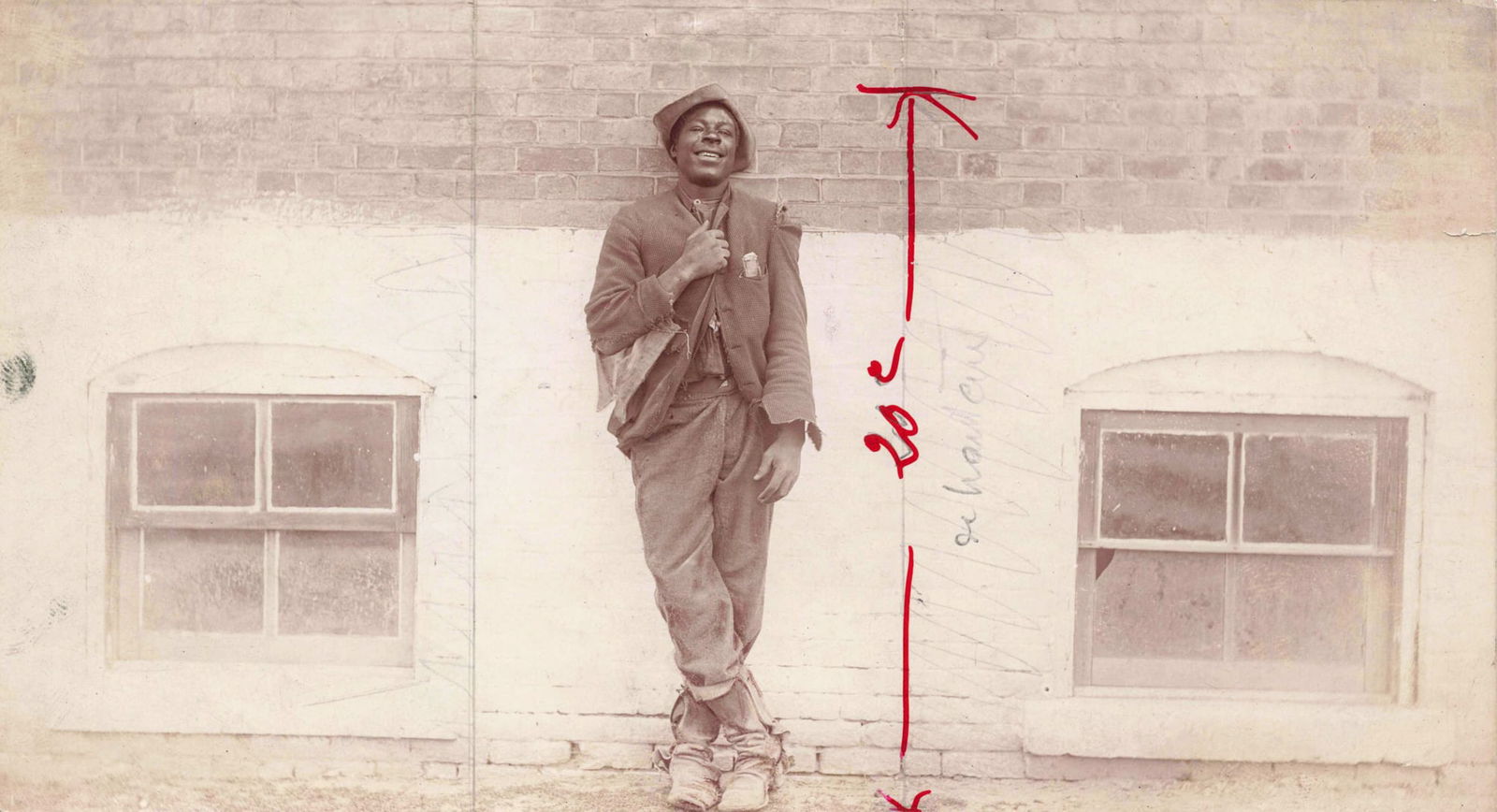 Silver Print of African American Man, Identified as 'Happy Contraband' (1 of 2)