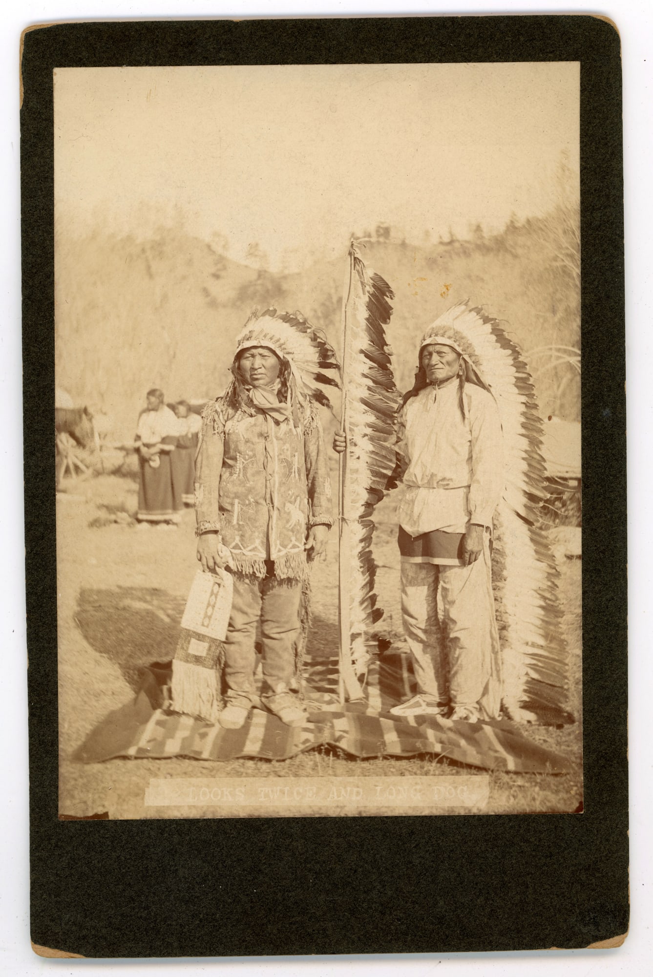 Cabinet Card Portrait of Chiefs Looks Twice and Long Dog (1 of 2)