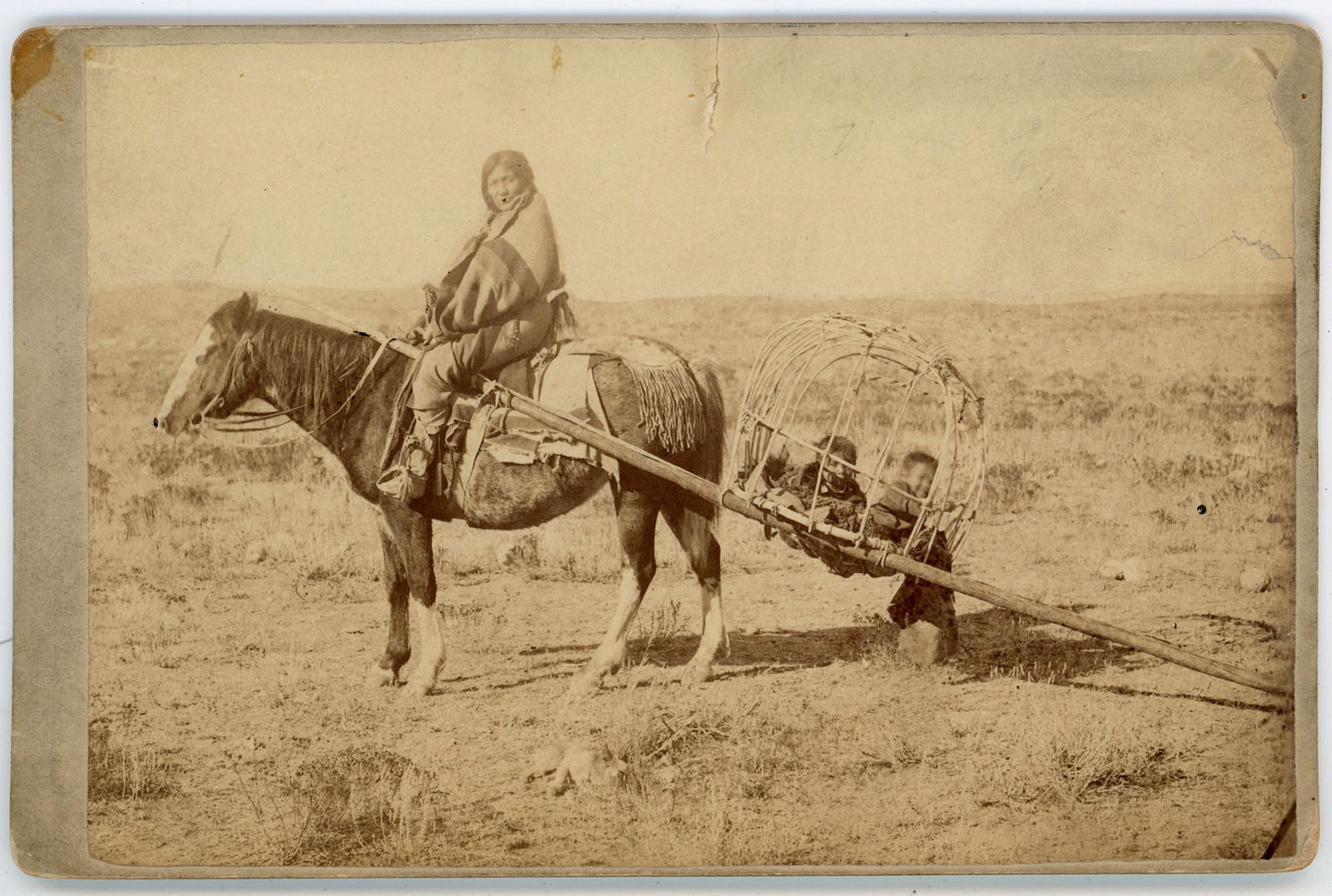 Native American Woman with Travois by M.D. Houghton, Rawlins, Wyoming (1 of 2)