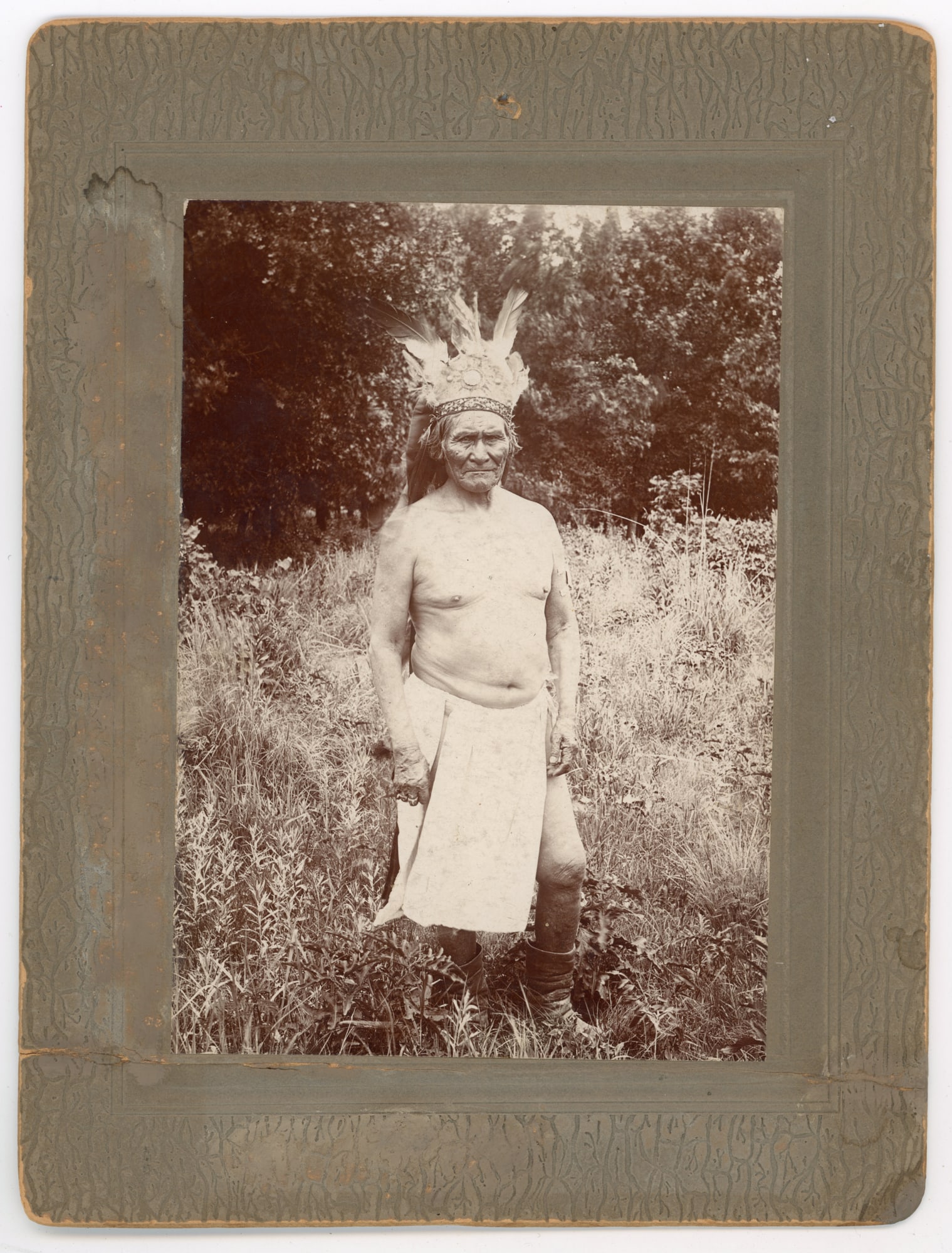 Geronimo in Headdress and Loincloth by Logston, Lawton, Oklahoma (1 of 2)