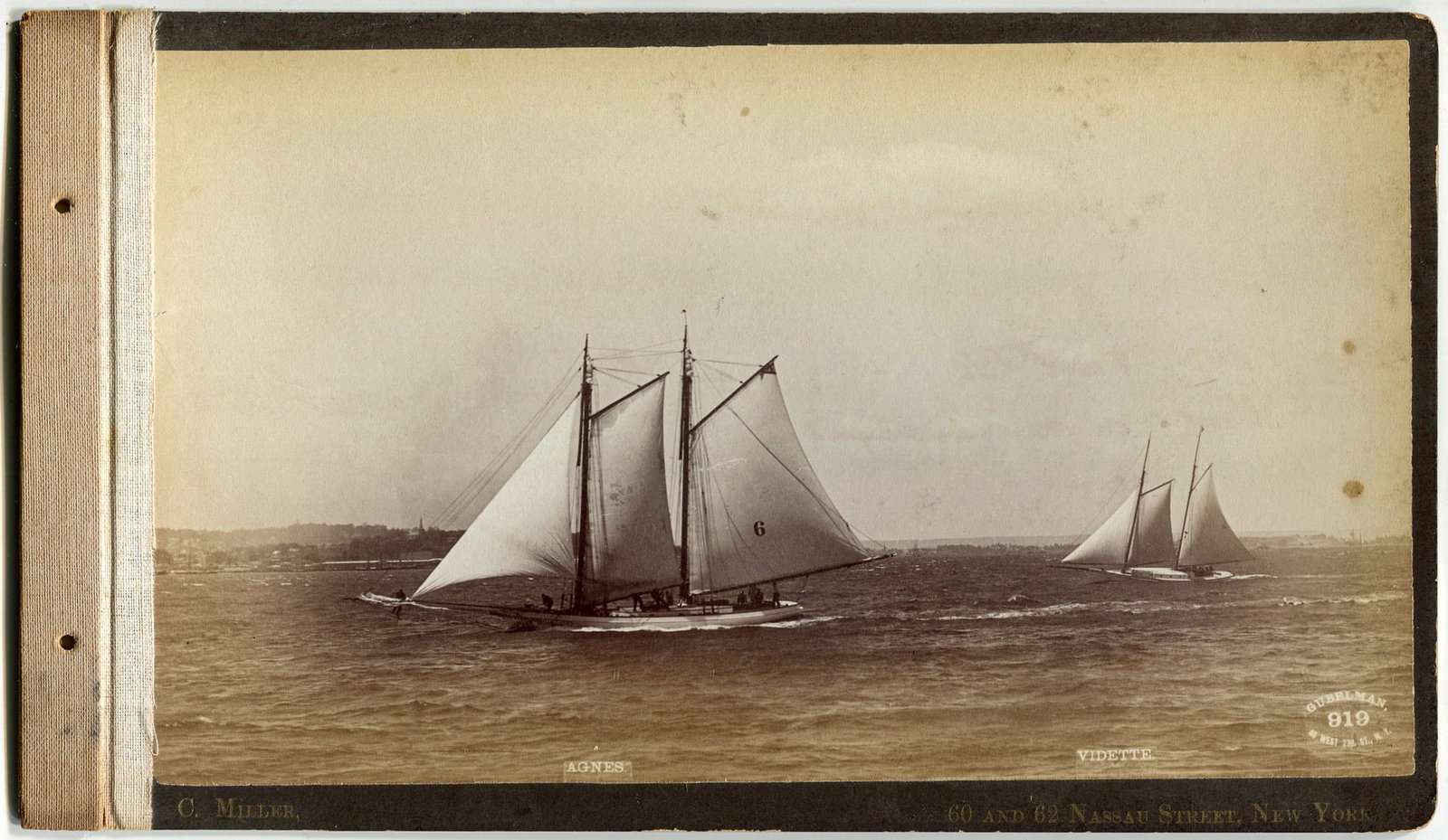 Boudoir Card Photo of Schooners Agnes and Vidette by C. Miller (1 of 1)