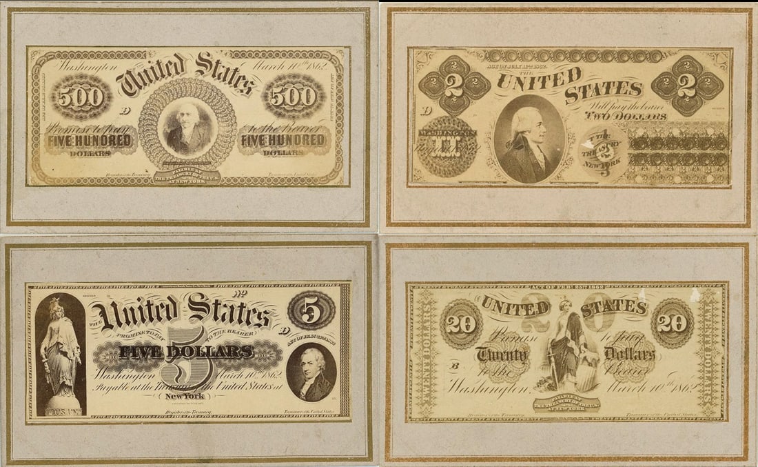 Lot of Four Carte de Visite Photographs Depicting U.S. Currency (1 of 6)