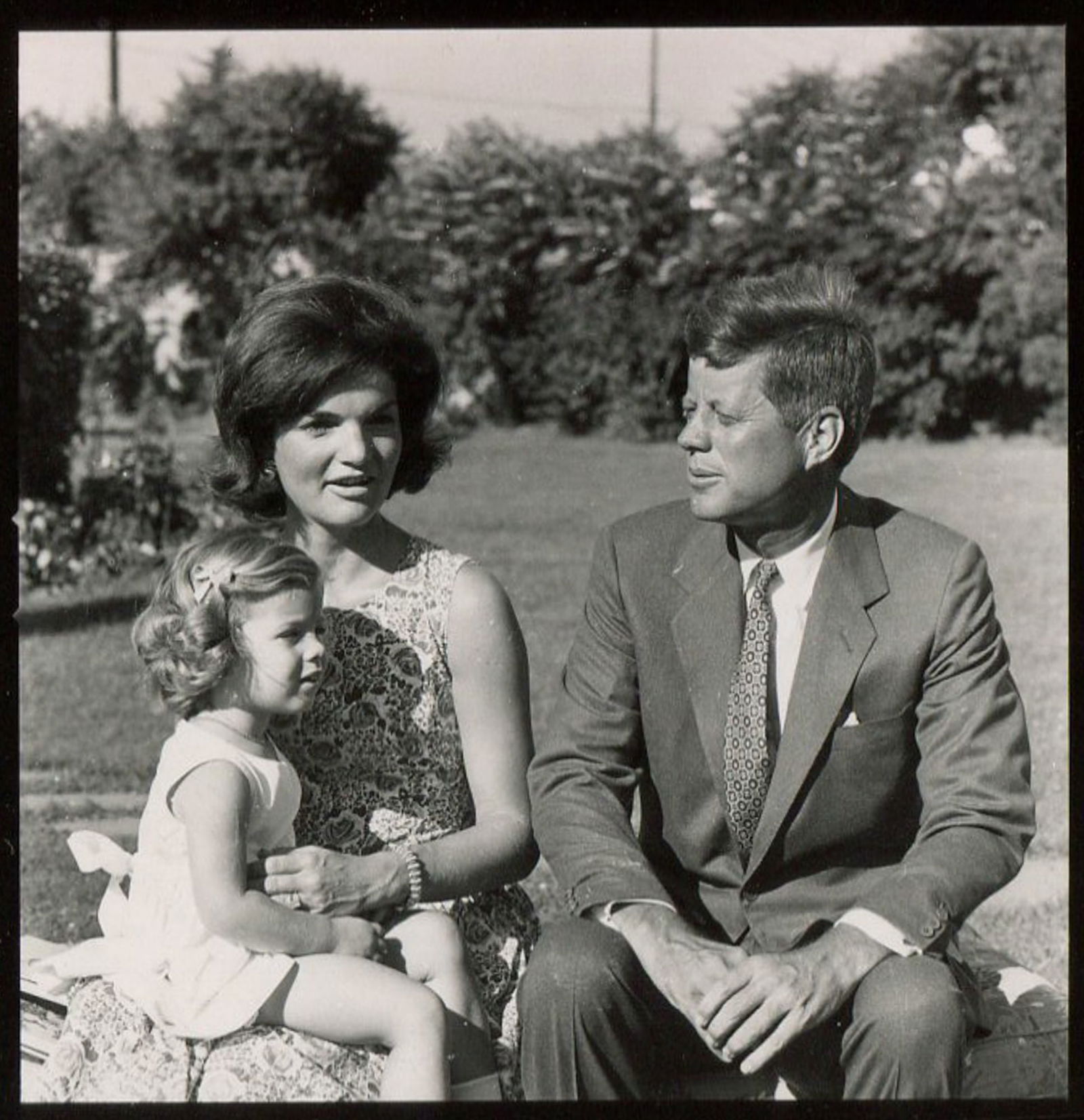 Kennedy Family Contact Sheets from Hyannis Port Session, 1960, 1: Silver-gelatin contact sheets on 8 x 10 in. mounts, each containing six 2¼-in. frames (one sheet with five frames), showing Senator John F. Kennedy, Jacqueline Kennedy, and their daughter Carol