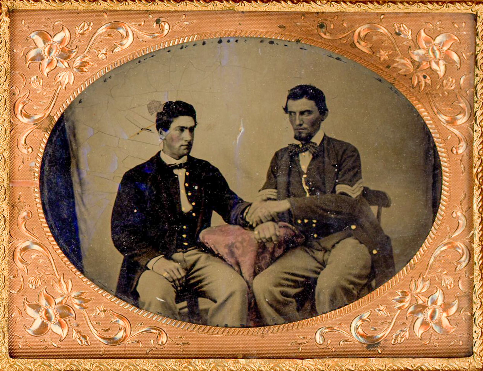 Tintype of Two Civil War Soldiers Shaking Hands (1 of 3)