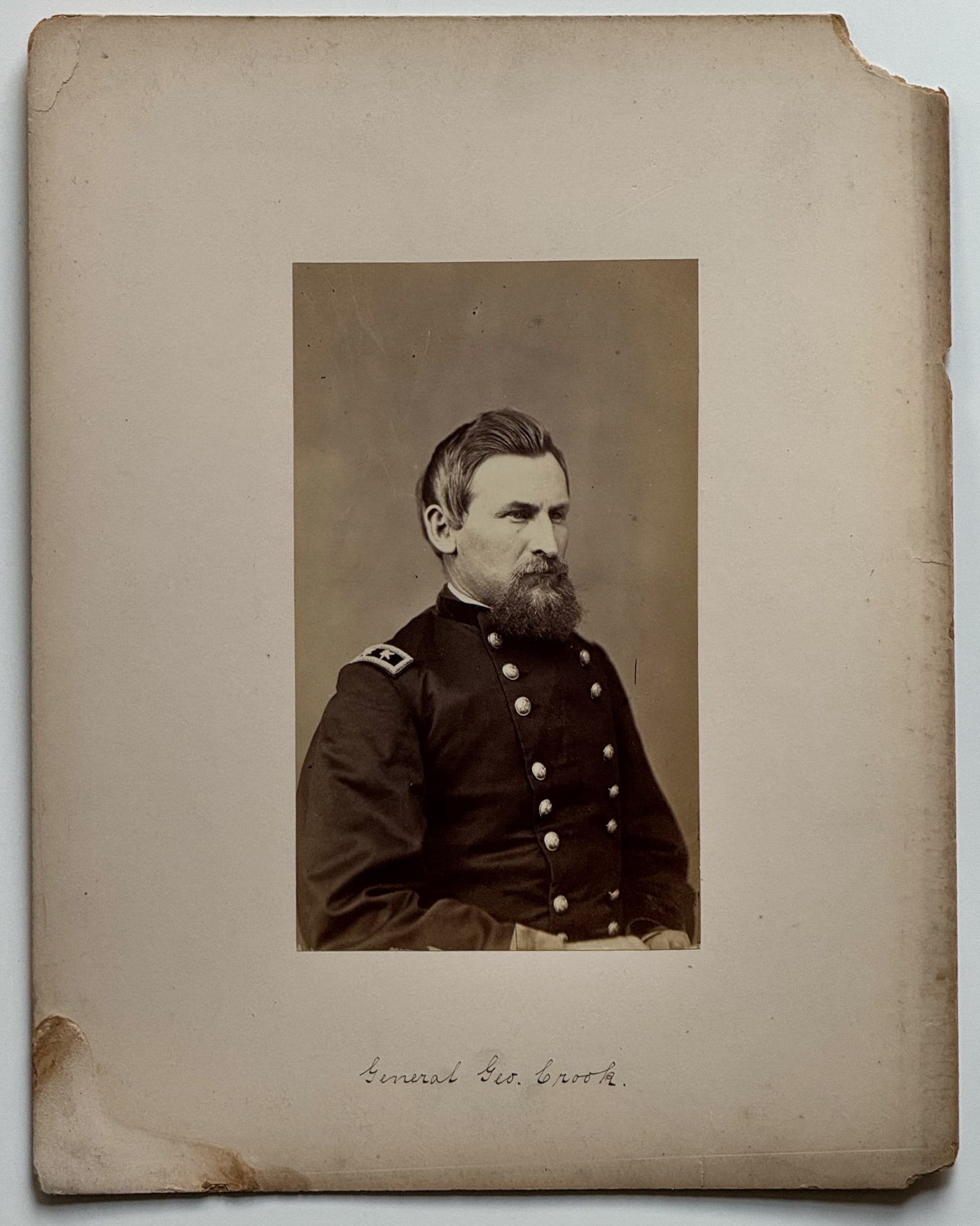 Mounted Albumen Photograph, General George Crook (1 of 2)
