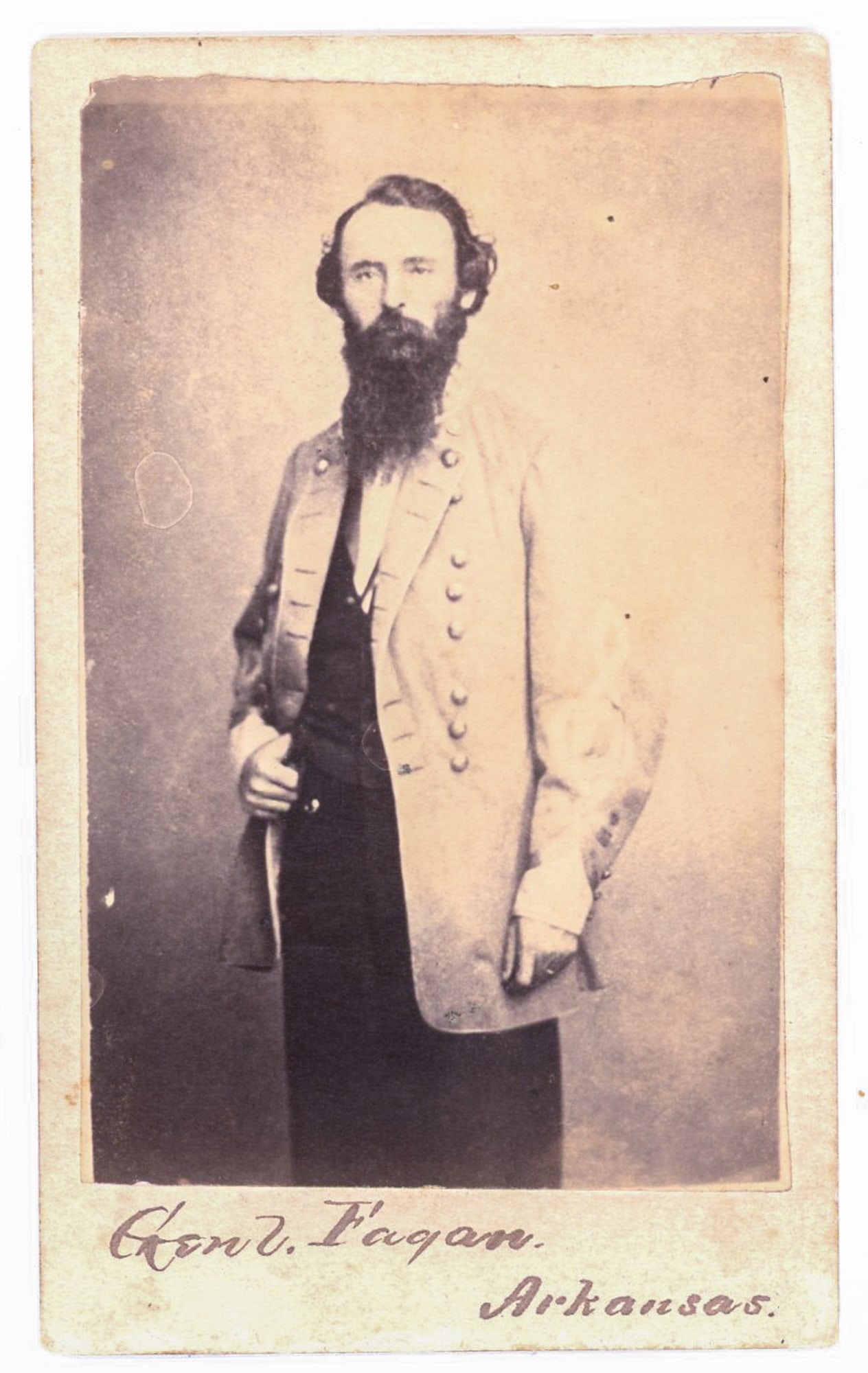 CDV Portrait of Confederate General James Fagan, Arkansas (1 of 2)