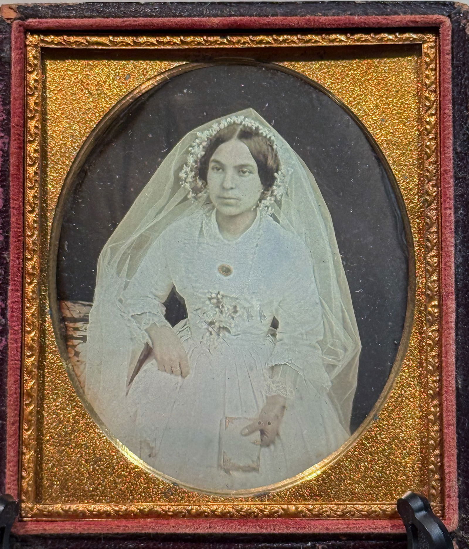 Daguerreotype of Bride in White Wedding Dress (1 of 4)