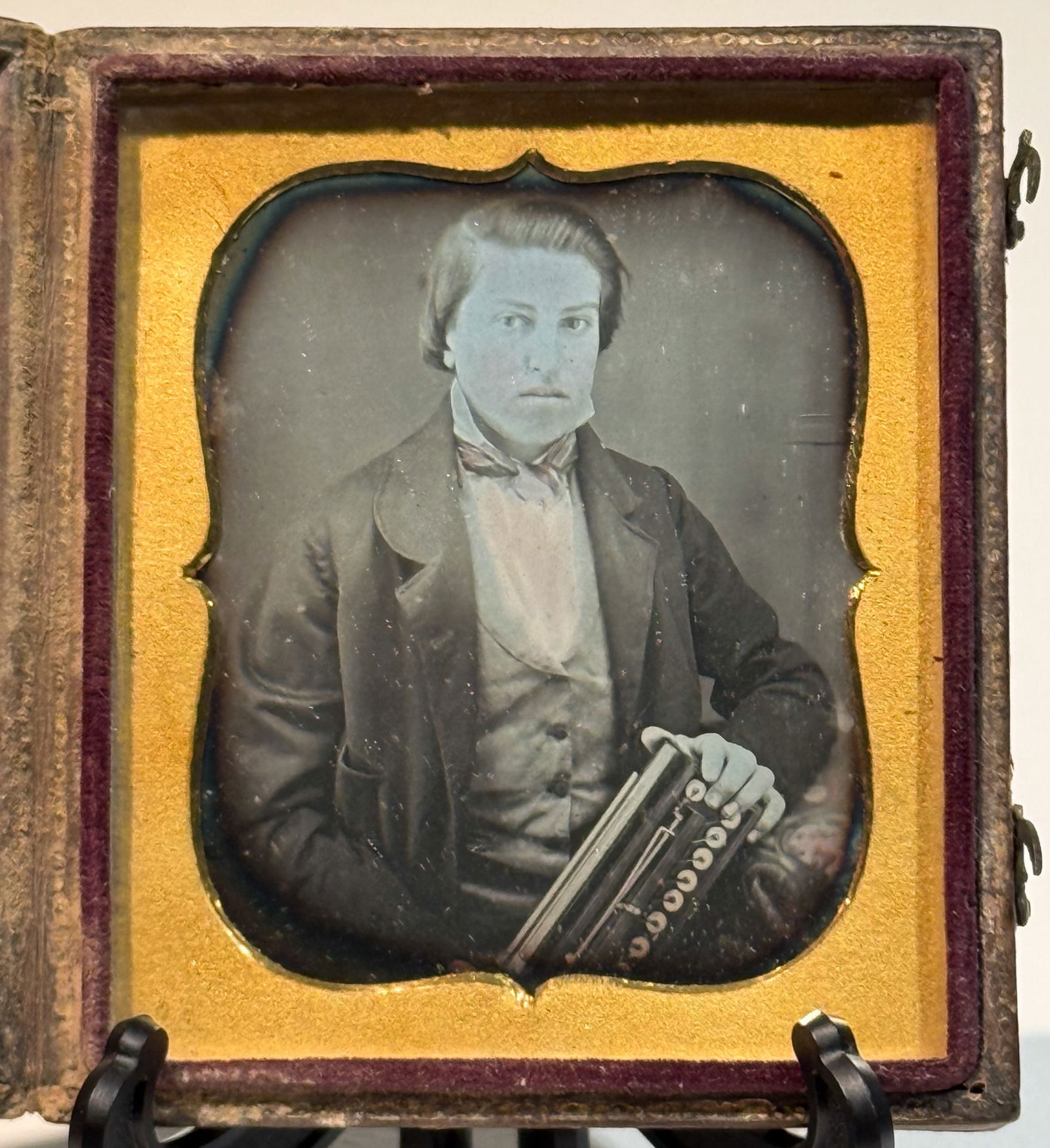 6th Daguerreotype of musician with a concertina (1 of 4)