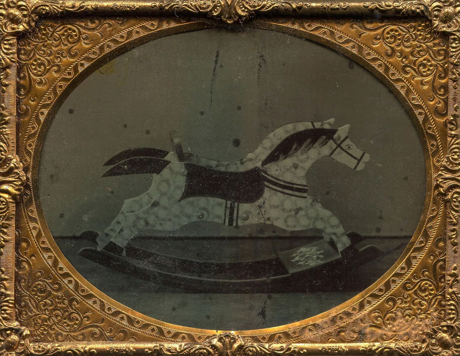 Half pPlate Rocking Horse Still Life Tintype in Thermoplasitic Case (1 of 3)