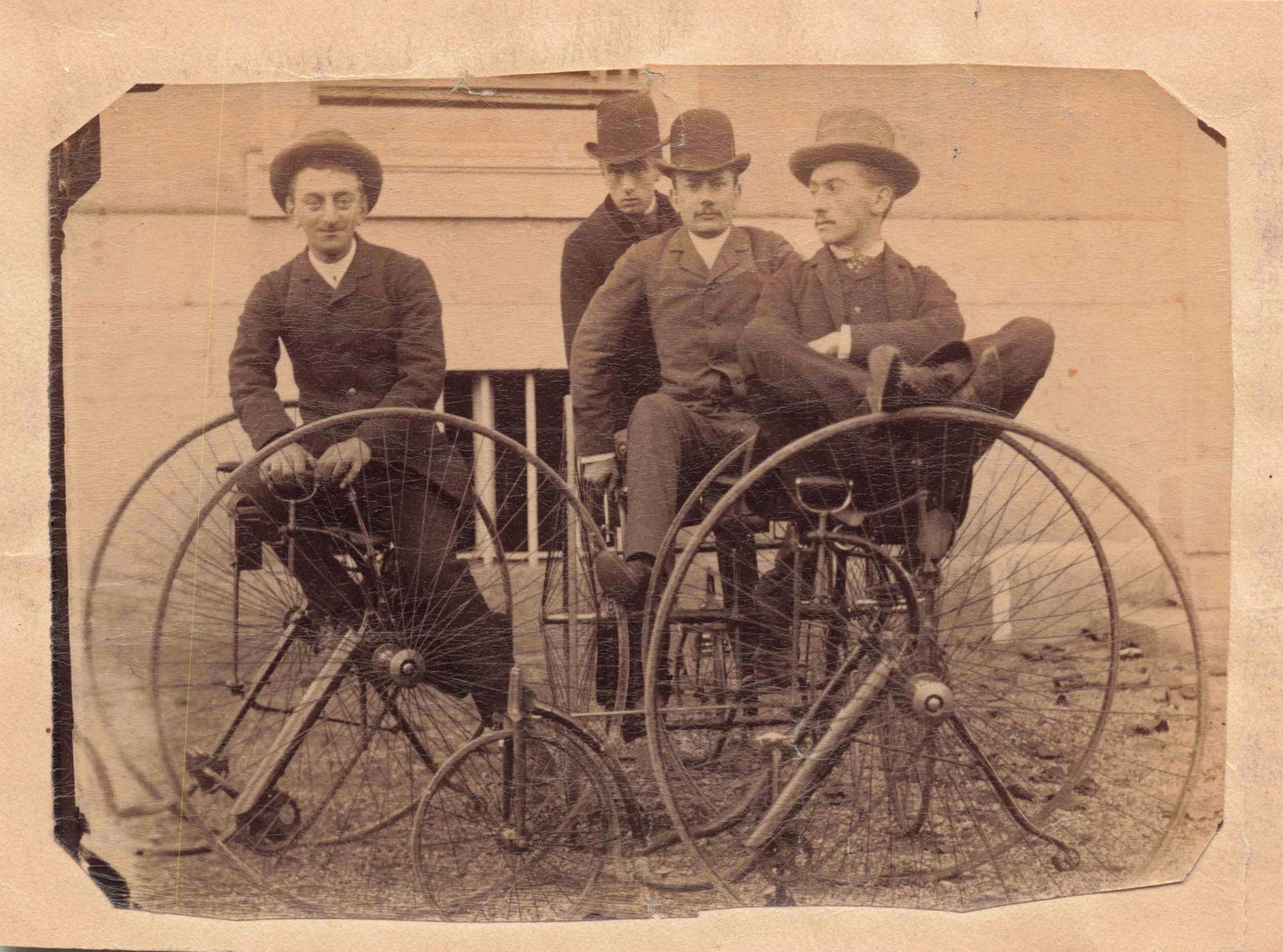 Tricycle Riders Group Portrait, Mounted Albumen Photograph (1 of 1)