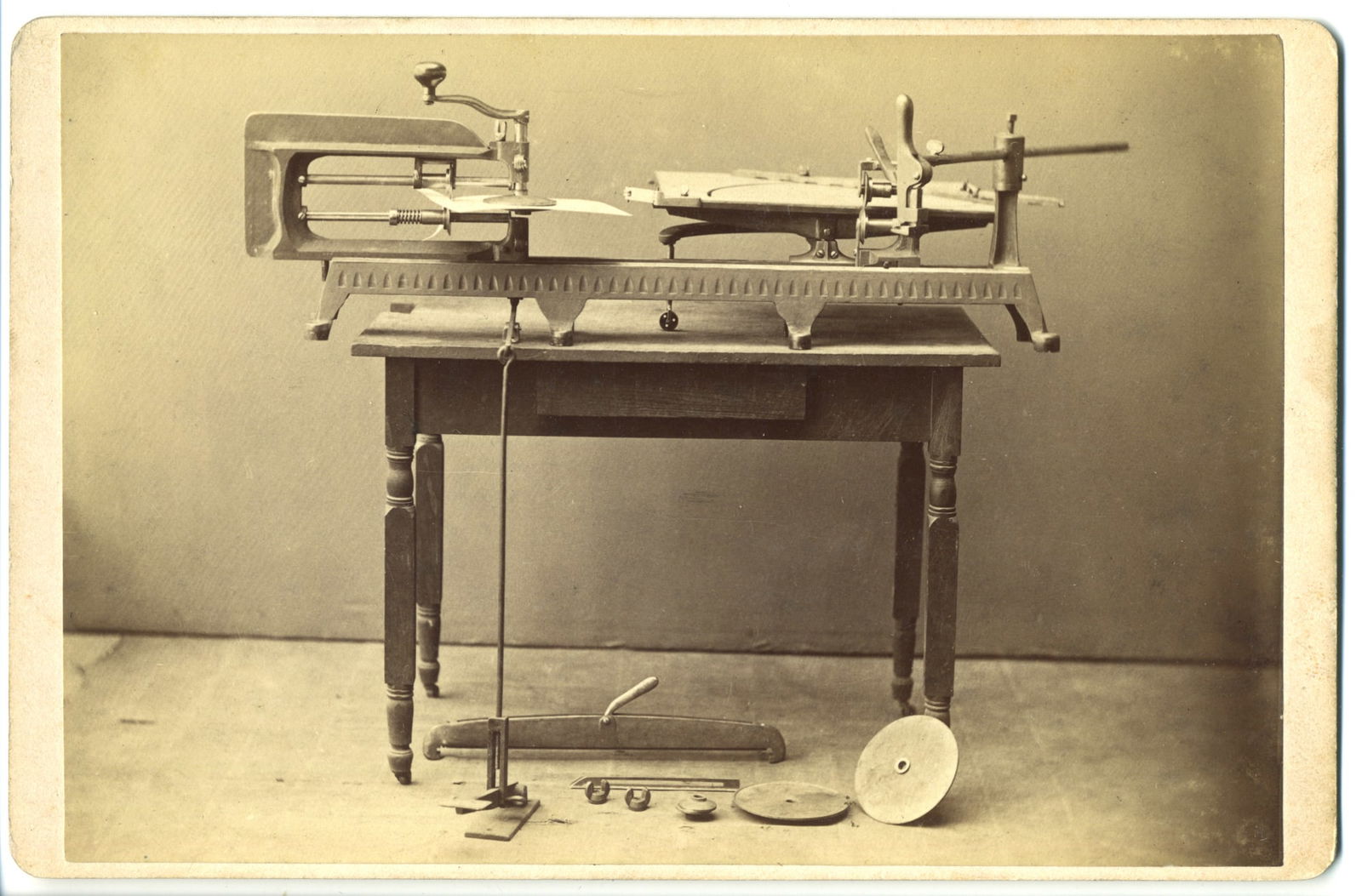 Card-Mounted Albumen Print of Mat-Cutting Devices, O.R. Westmann, Joliet, Illinois (1 of 2)