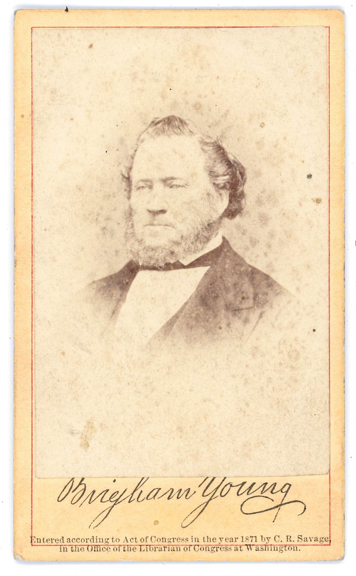 CDV, Mormon Leader Brigham Young, C. R. Savage, 1871 (1 of 2)