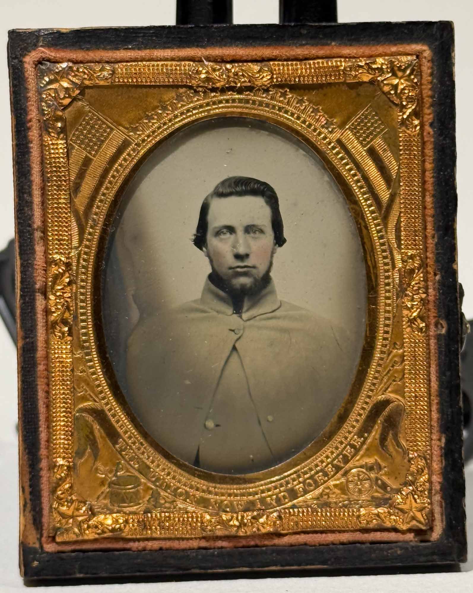 Tintype, Unidentified Civil War Soldier, Union Forever Mat (1 of 2)
