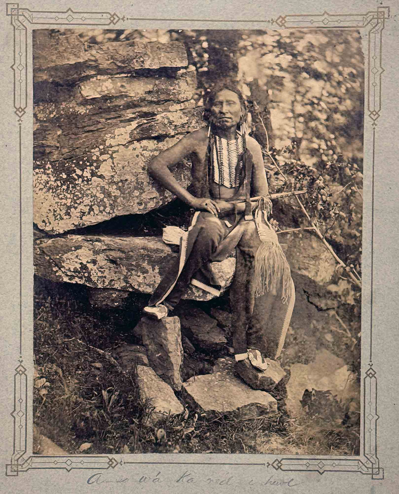 Mounted Photograph, Little Bear, Cheyenne, by Hillers, Okmulgee (1 of 3)