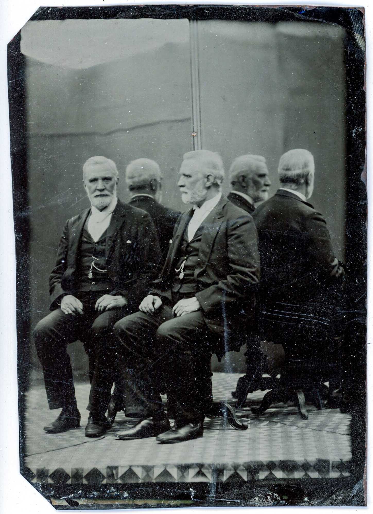 Tintype, Multigraph Portrait of Elderly Bearded Man, Quarter Plate (1 of 1)
