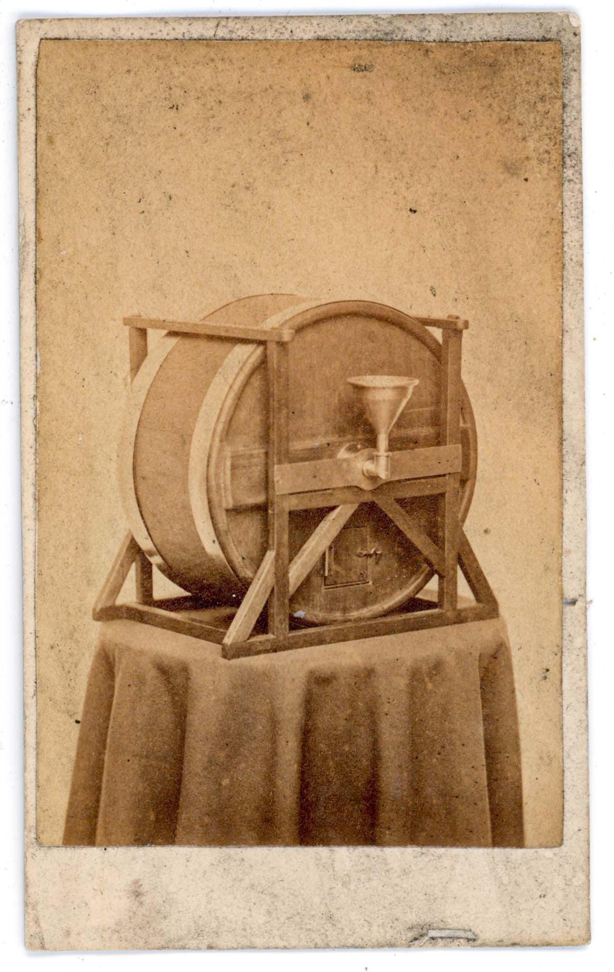 CDV, Rotating Barrel Butter Churn Patent Model, Ruggles & Hentz, Boston (1 of 2)