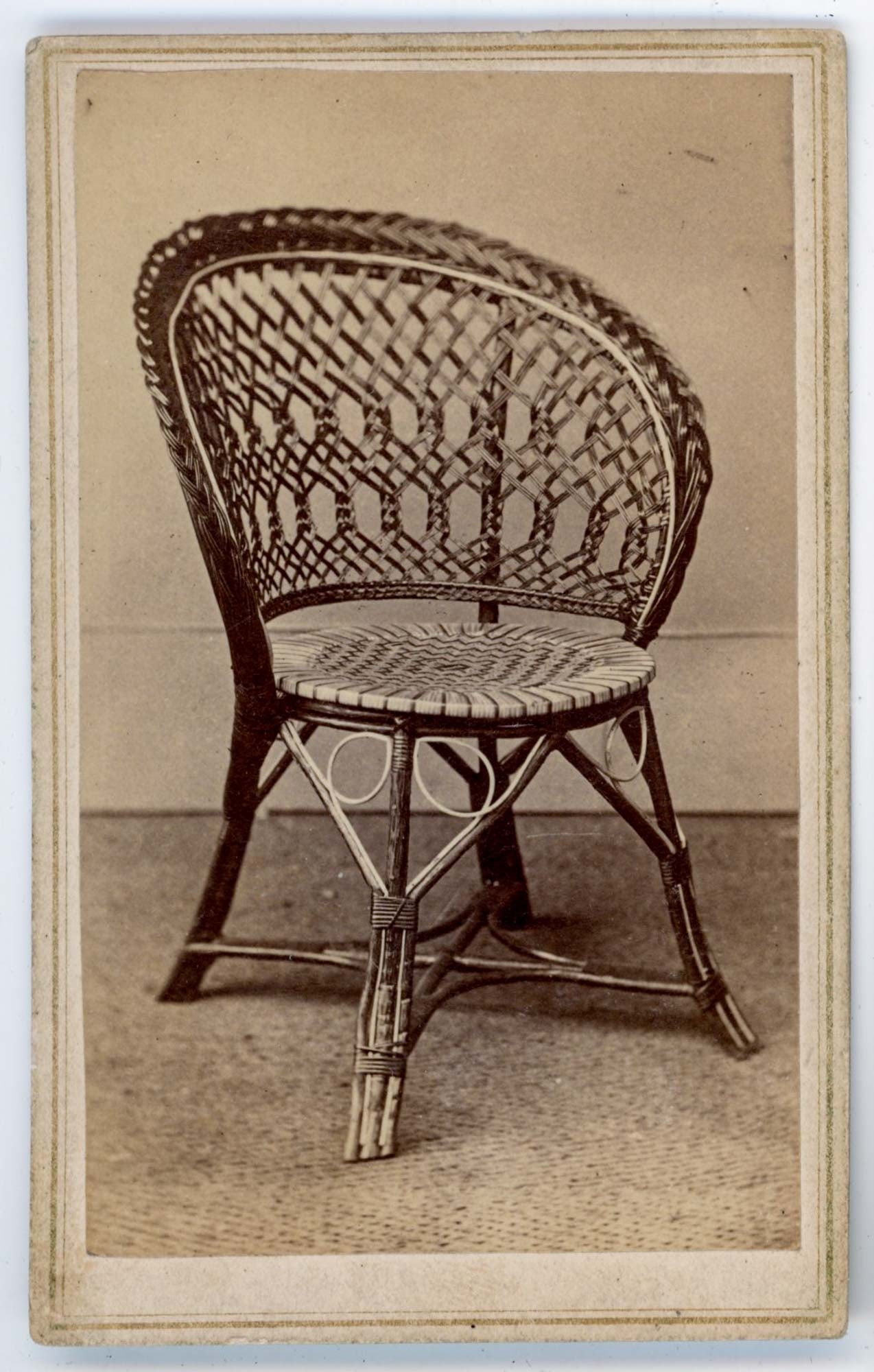 CDV, Wicker Parlor Chair, Watson & Brummit, Detroit (1 of 2)