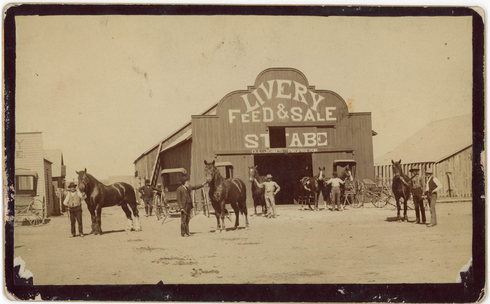 Cabinet Card, O.L. Jones Livery Stable, Norton, Kansas (1 of 2)