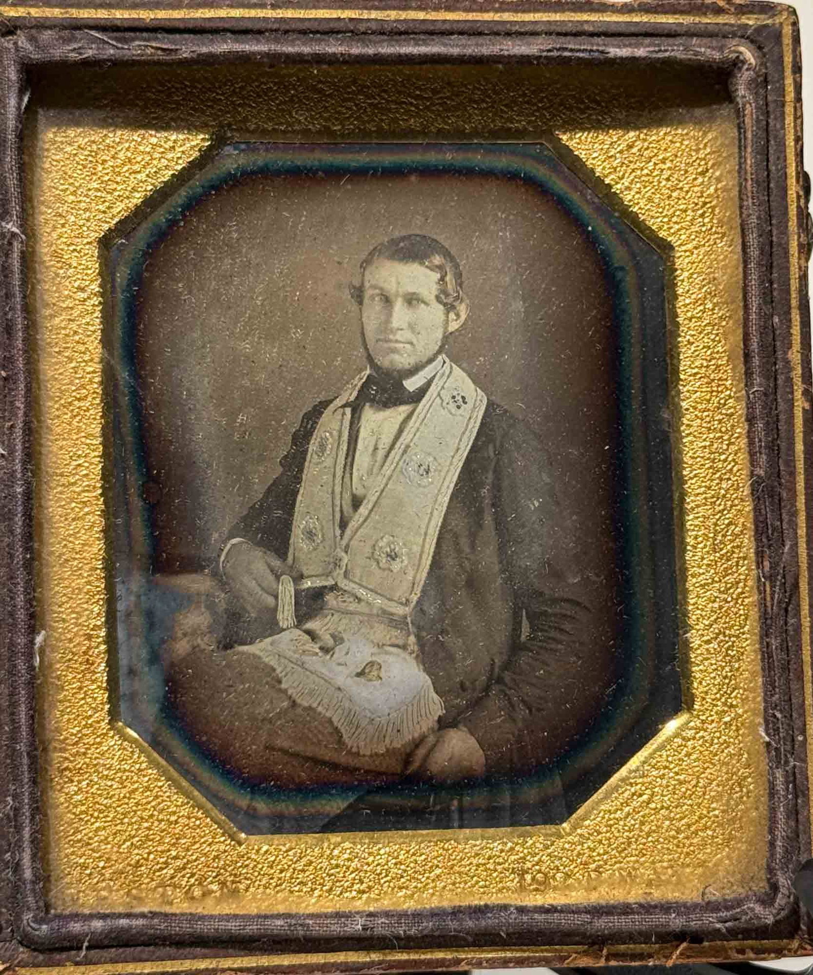 Daguerreotype, Unidentified Freemason in Regalia, Weston, NYC (1 of 4)
