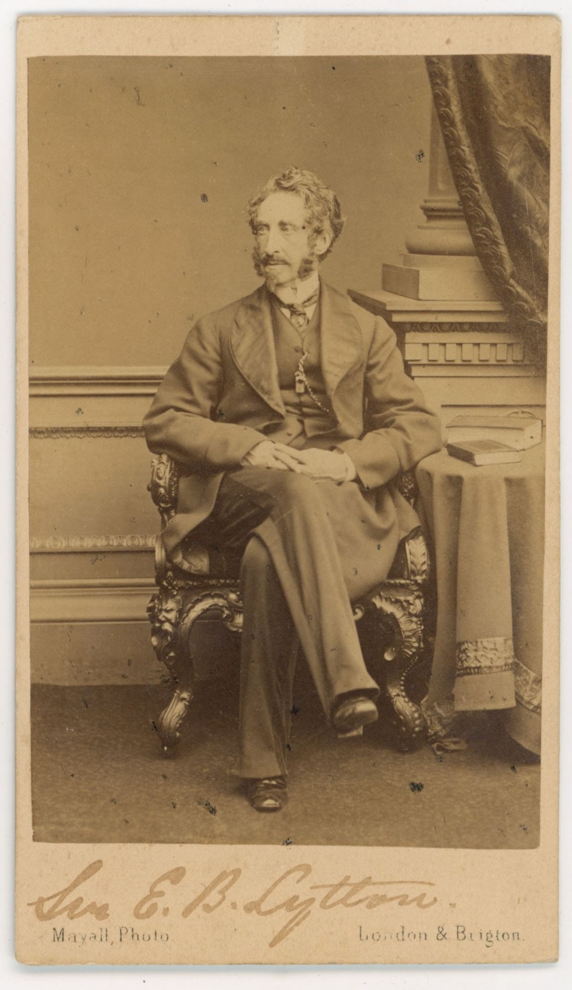 CDV, Sir Edward Bulwer-Lytton, Mayall, London, Seated Portrait (1 of 2)