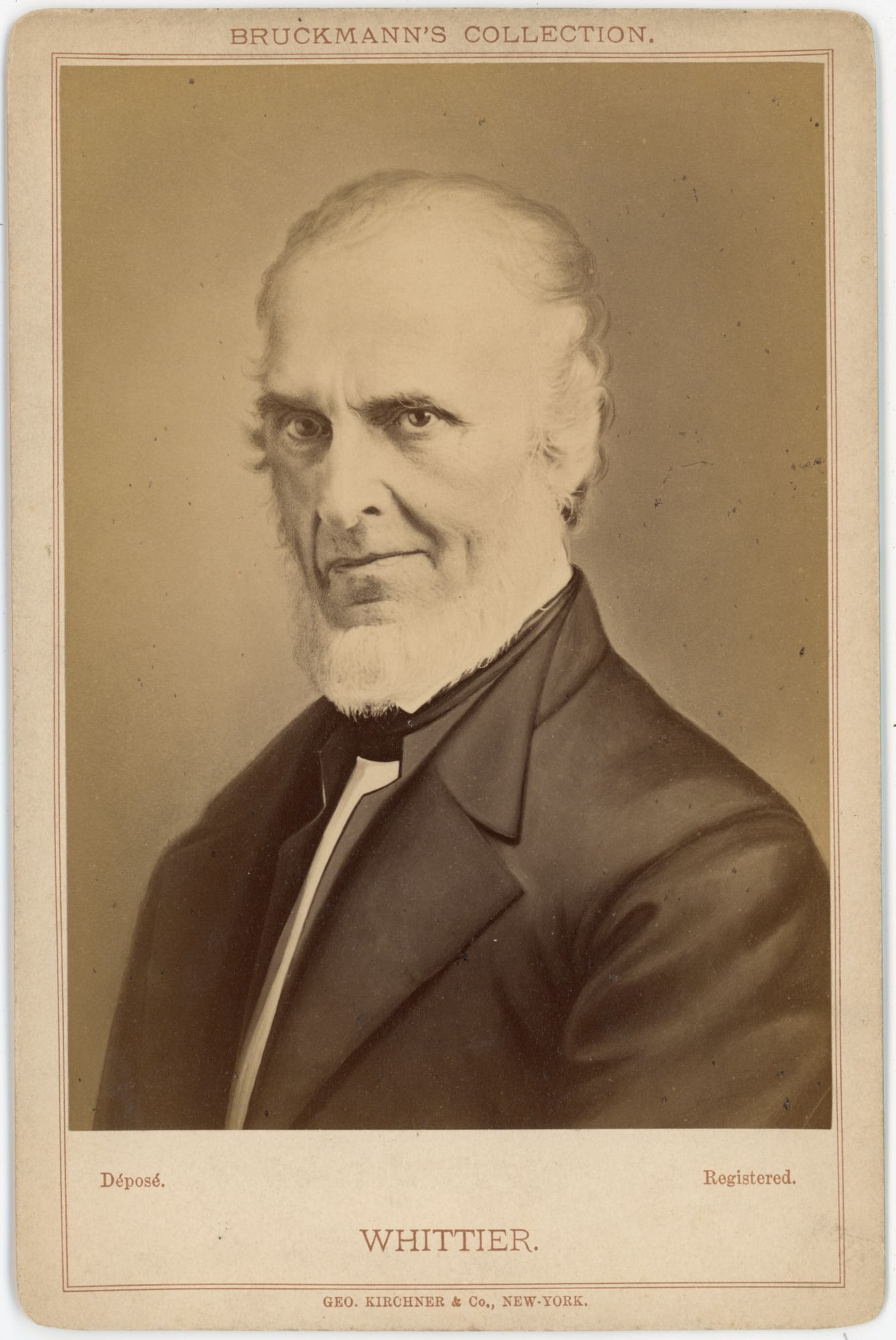 Cabinet Card, John Greenleaf Whittier, Bruckmann, Kirchner, New York (1 of 2)