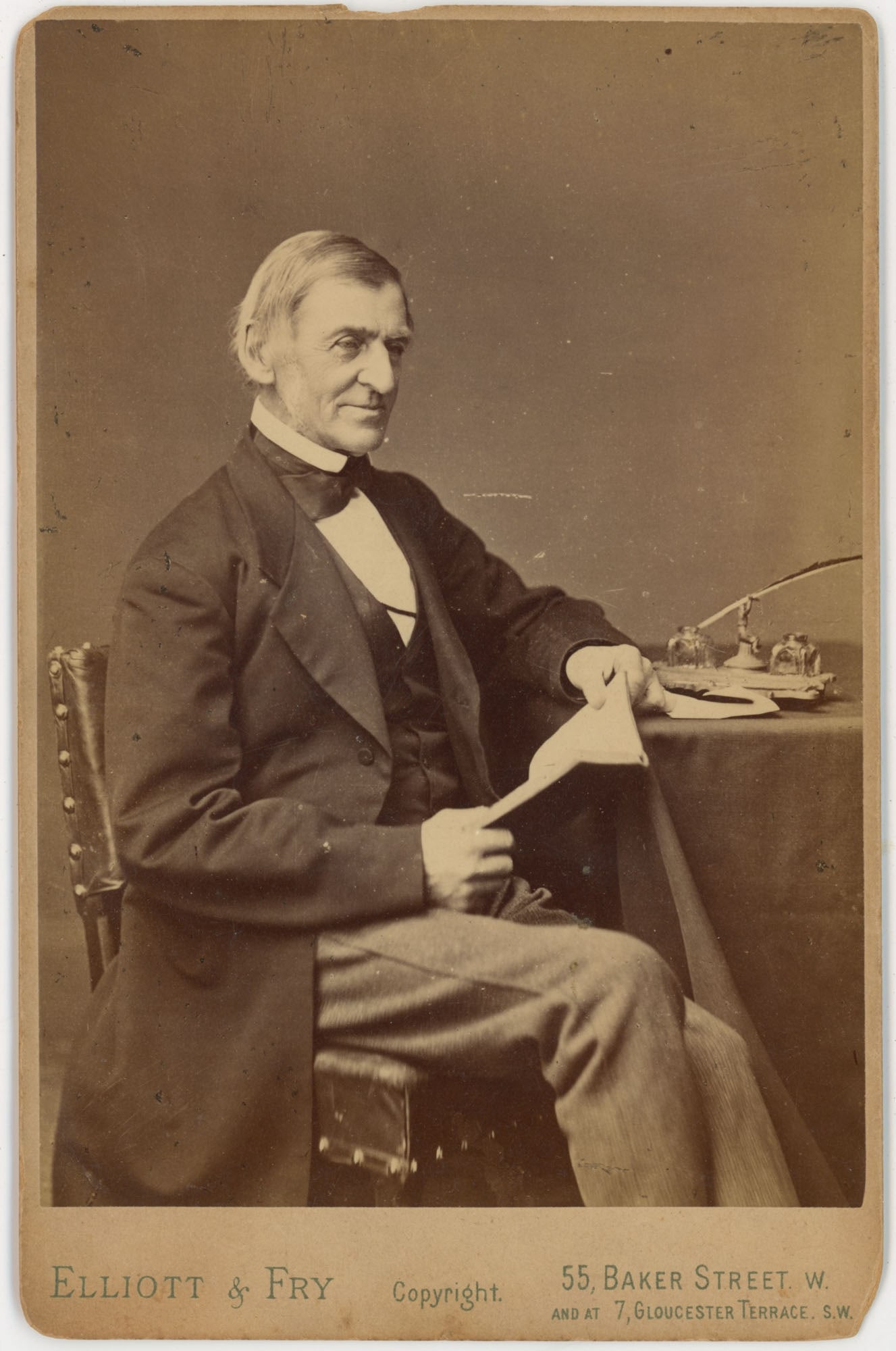 Cabinet Card, Ralph Waldo Emerson, Elliott & Fry, London, Seated (1 of 2)
