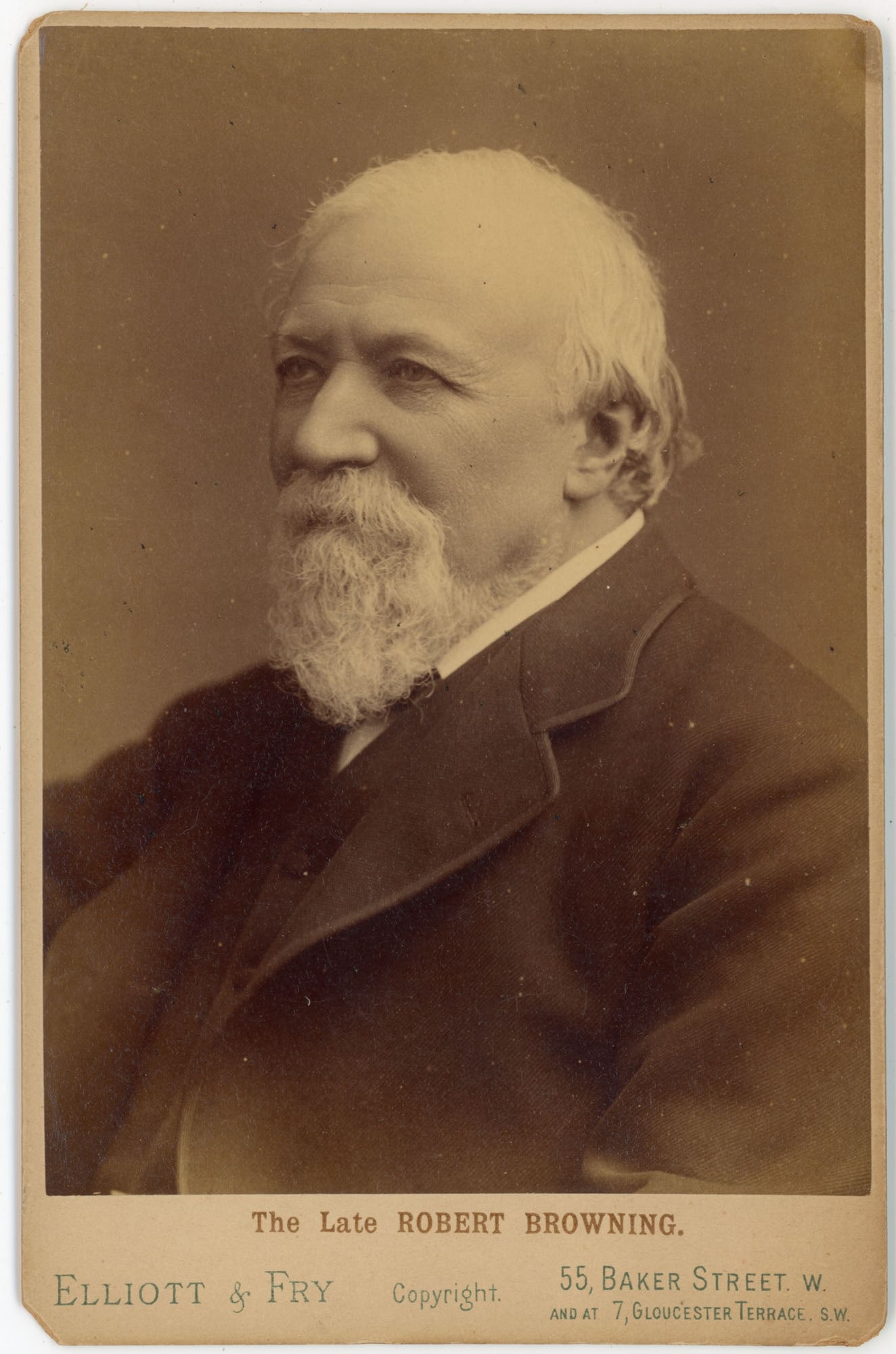 Cabinet Card, Robert Browning, Elliott & Fry, London, Three-Quarter Bust (1 of 2)