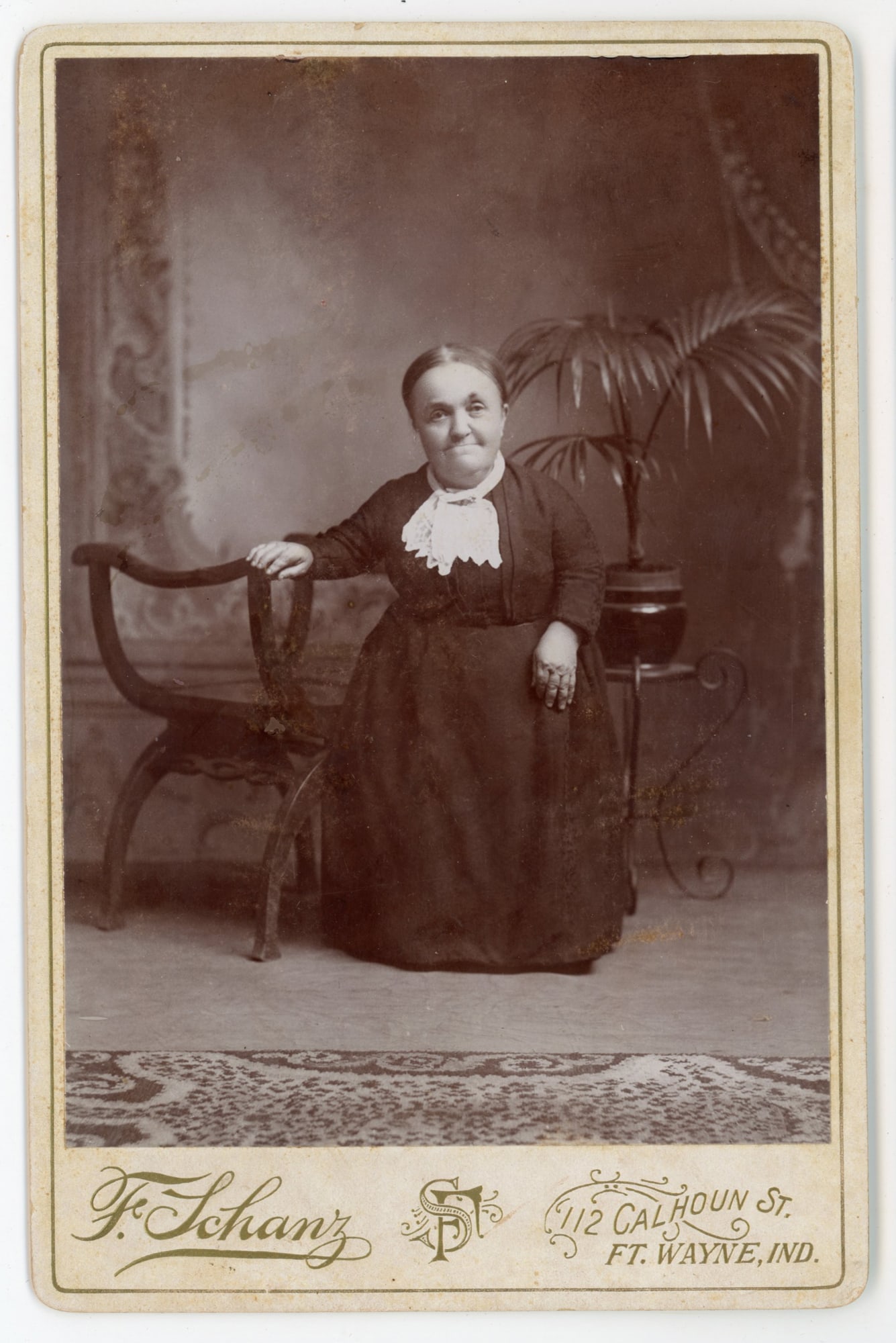 Cabinet Card, Unidentified Older Female Midget, F. Schanz, Fort Wayne, Ind (1 of 2)