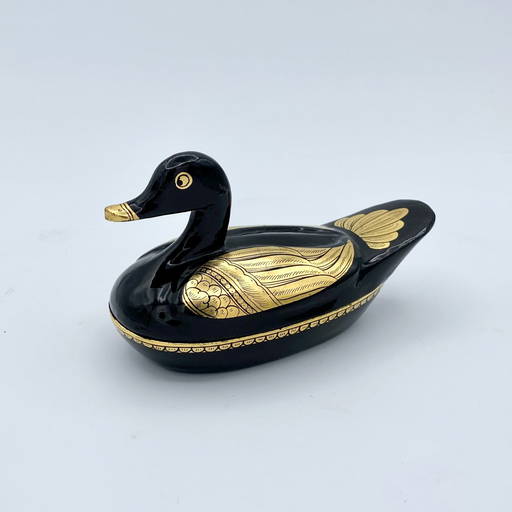 Painted Wood Duck Trinket Box