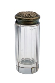 Ribbed Glass Bottle with Sterling Silver Lid