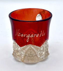 Red Souvenir Festival Glass, "Margaretta". 1901.