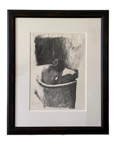 Pierre Bonnard, Le Bain. Lithograph in wood frame. c.1925, signed by artist.