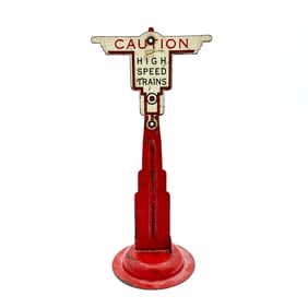 High Speed Train Sign O Gauge. Tin Litho.