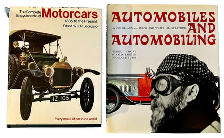 Lot of 2 books. Automobiles and Automobiling: 189 Color and 120 Black and White Illustrations.