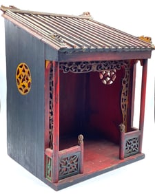 Antique Miniature Ming Style Pagoda Shrine Display