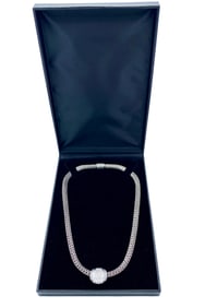 John Hardy Diamond Pendant 925 Silver Necklace w/ 18k Yellow Gold Accents