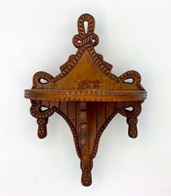 Carved Wood Victorian Wall Shelf, 19th C.
