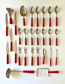 1940s Vintage Bakelite 28 Piece Serving Set by Corona