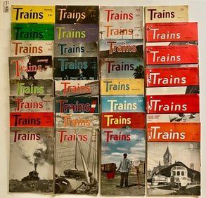 Trains Magazine, Lot of 30. January 1943 to December 1950.
