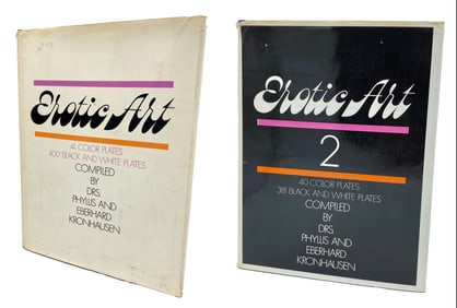 Erotic Art Vol 1 & 2 Lot of 2 1968, 1970 by Drs. Phyllis & Eberhard Kronhausen.